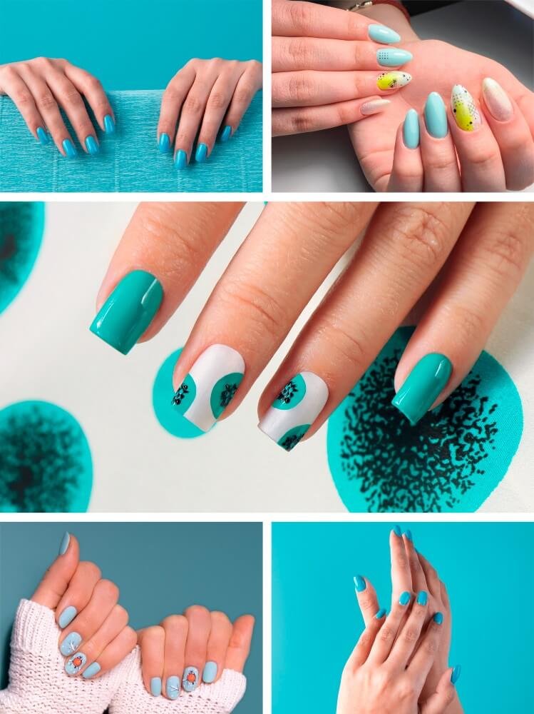 Gel X nails with creative nail art