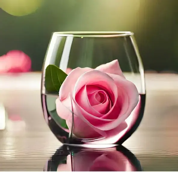 rose water in glass