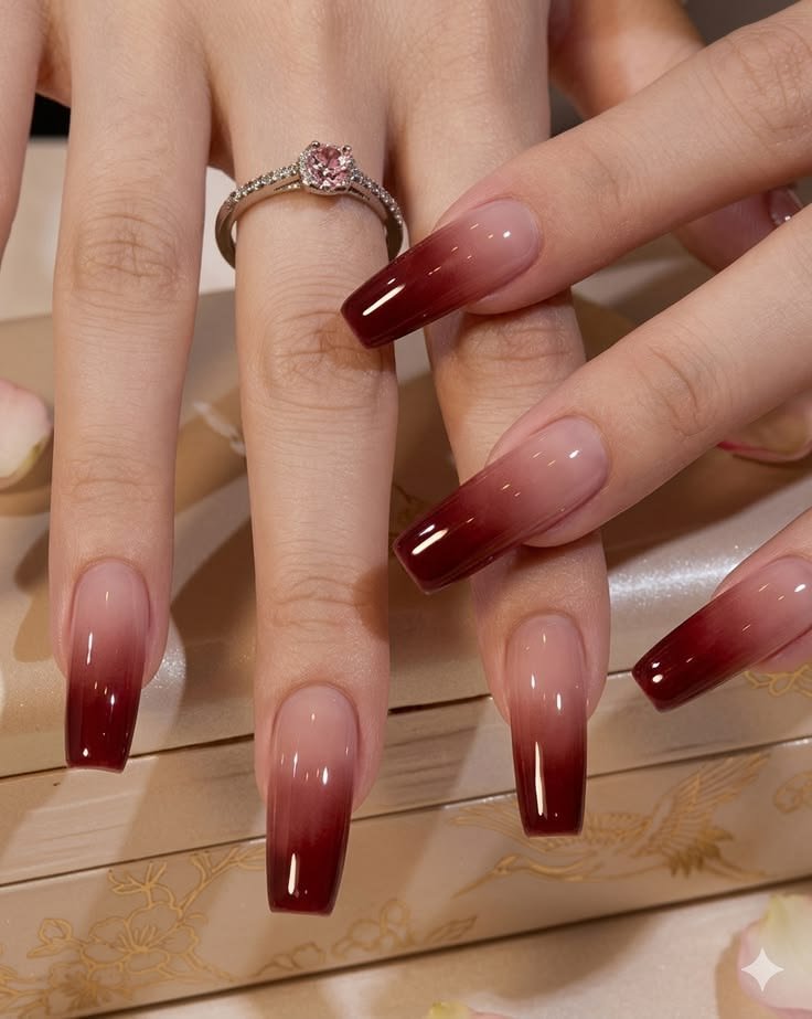 Ombre Tapered Square Nails