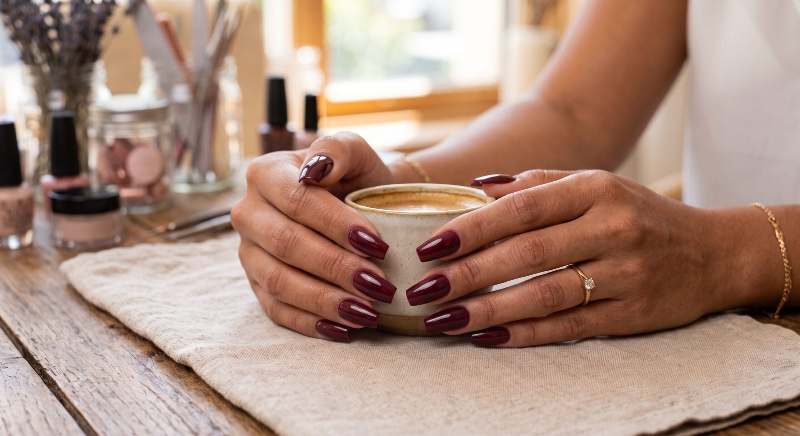 Tapered Square French Tip Nails
