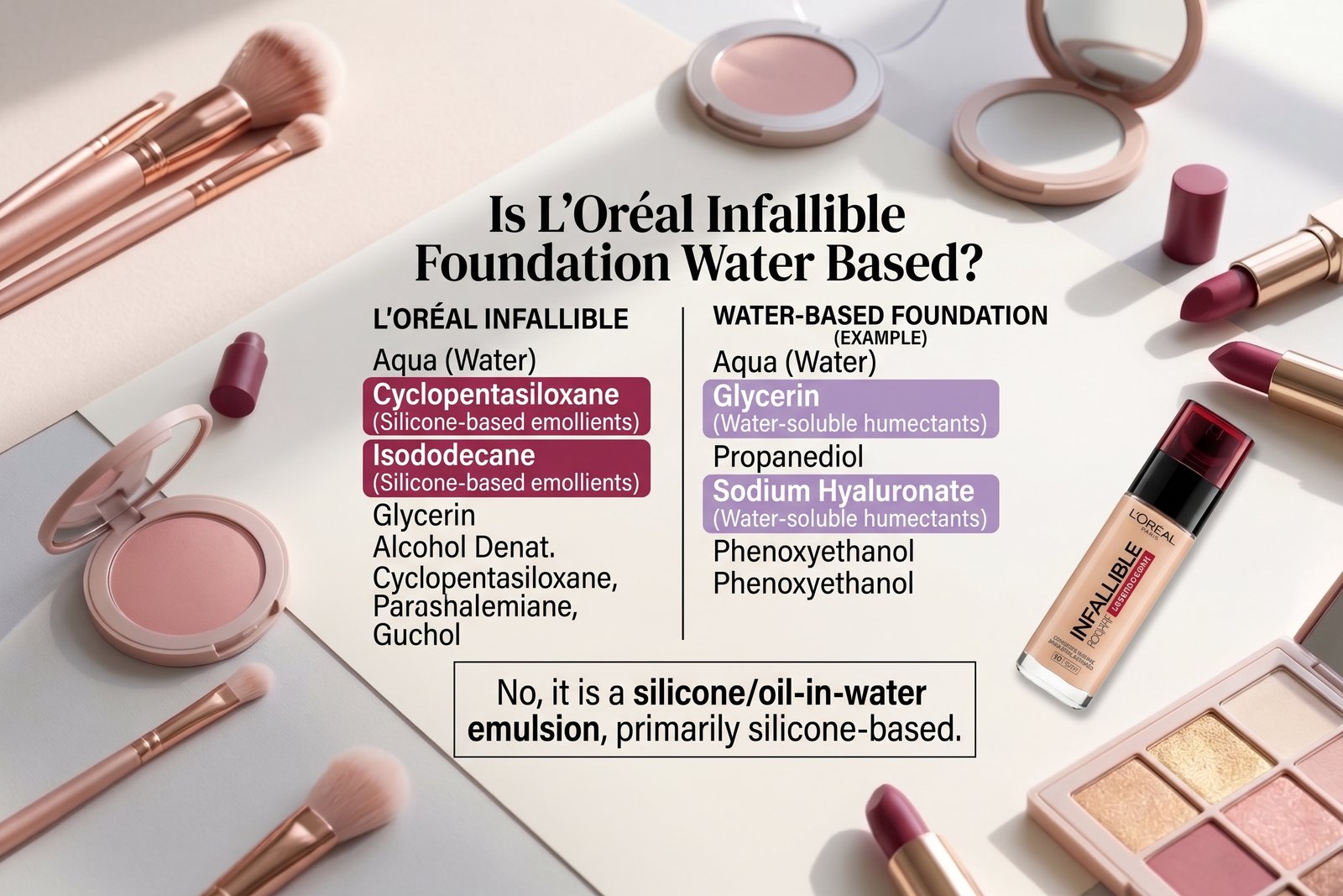 Is L’Oréal Infallible foundation water based guide