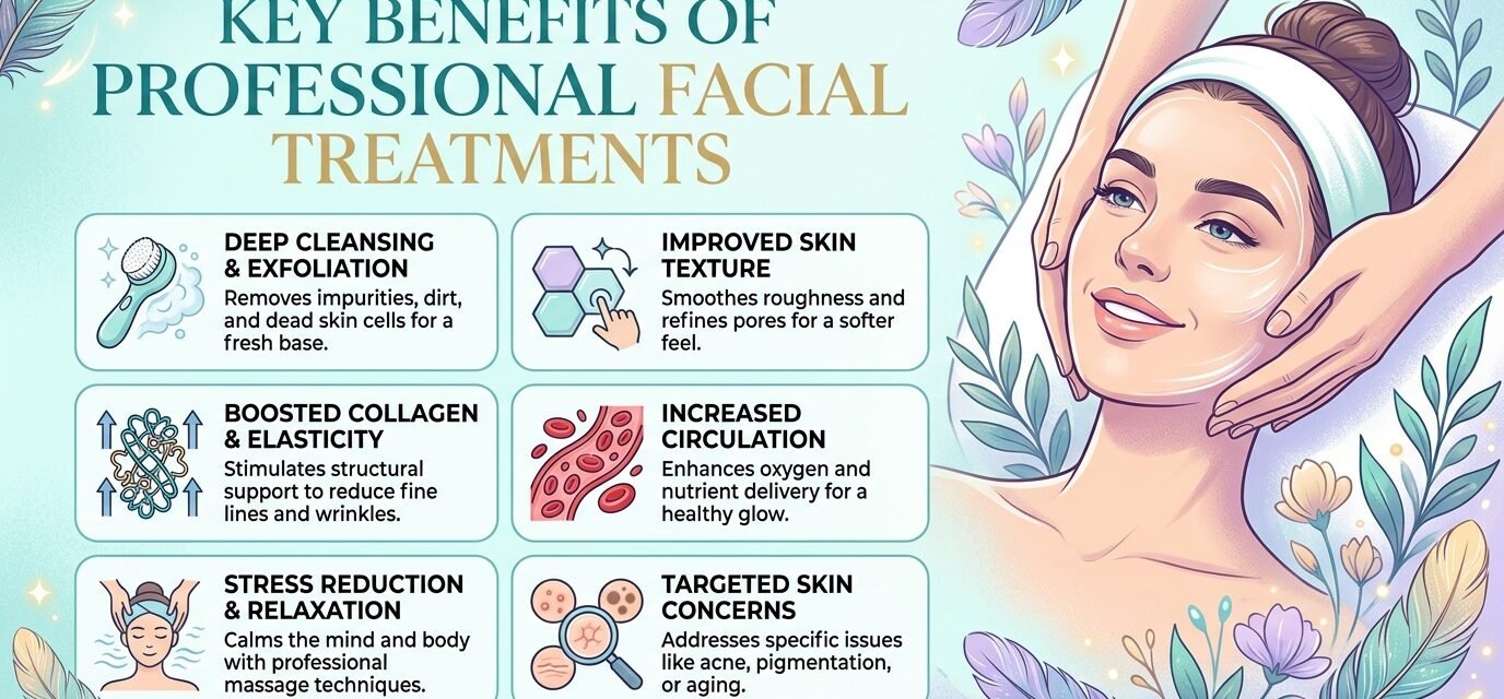 Facial treatment being performed for healthy and glowing skin