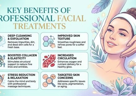 Facial treatment being performed for healthy and glowing skin