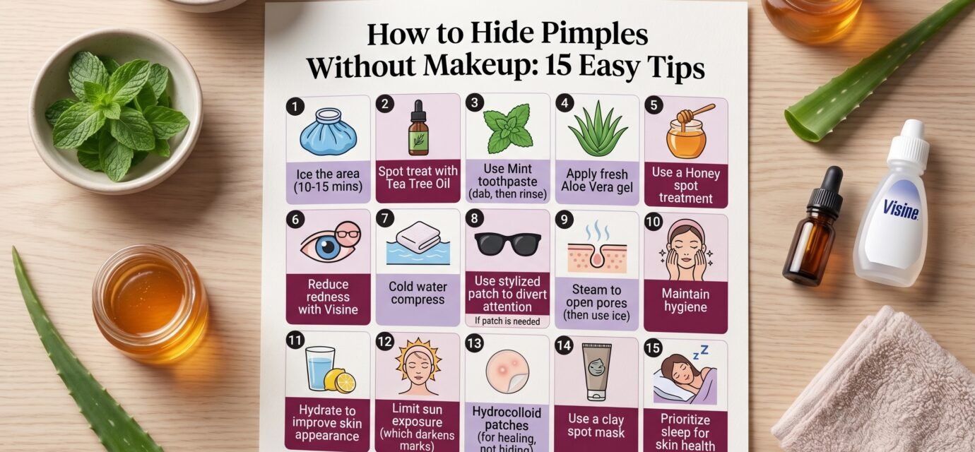 How to hide pimples without makeup using simple skincare tips