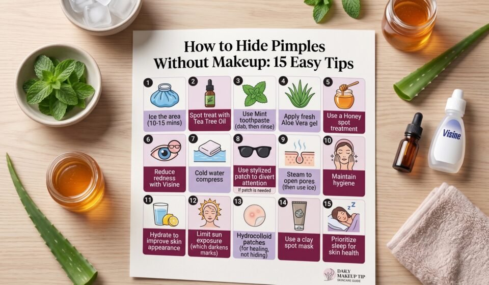 How to hide pimples without makeup using simple skincare tips