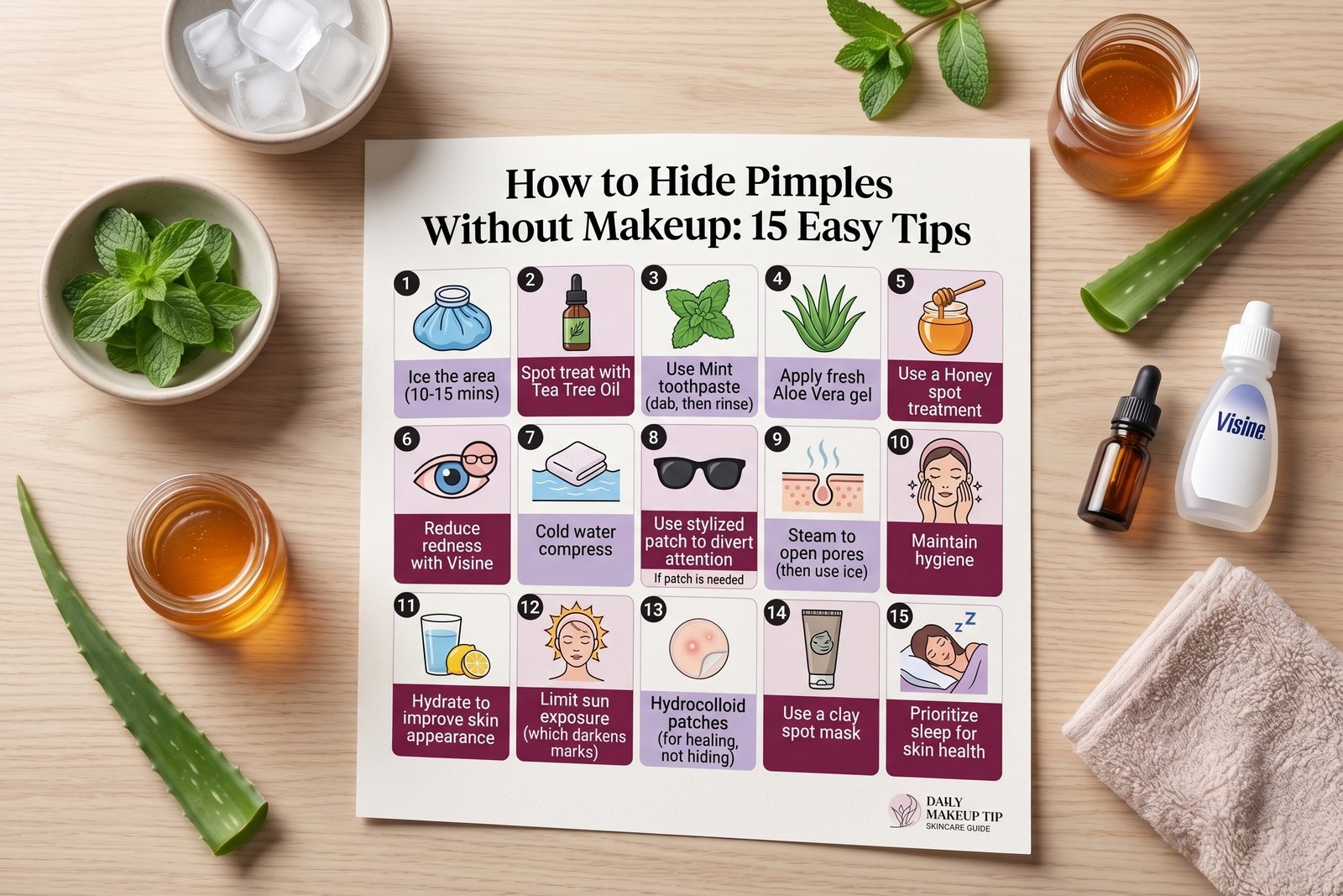 How to hide pimples without makeup using simple skincare tips