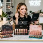 Morphe eyeshadow palette with neutral and colorful shades