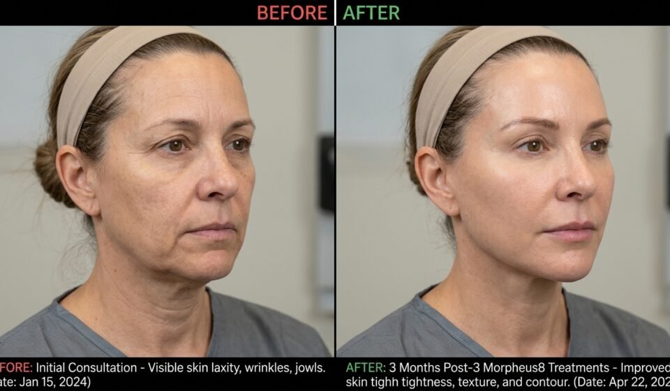 Morpheus8 before and after skin rejuvenation results
