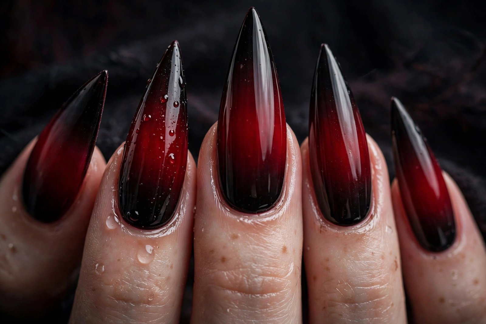 vampire ombre halloween nails