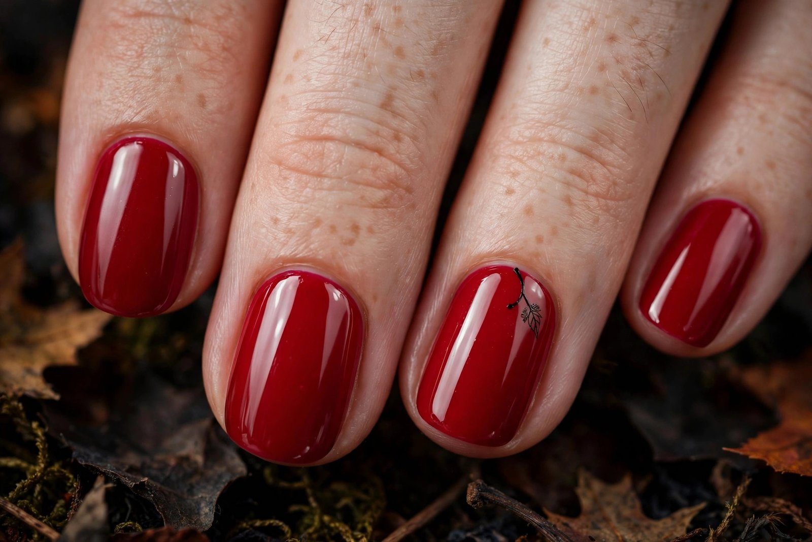poison apple red halloween nails
